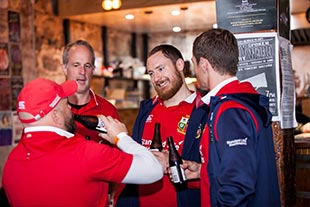 Lions fans enjoying craft beer